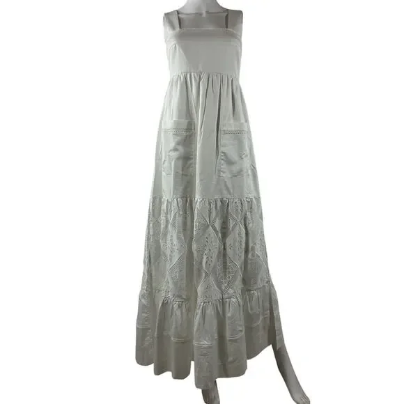 Shona Joy Embroidered Ivory Lori Maxi Dress Size 2 - Picture 2 of 4